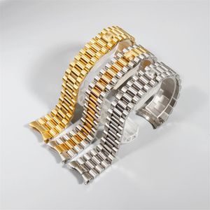 Horloge accessoires 13 17 20 mm voor Rolex water ghosts waterdichte serie met vouwgesp heren stalen band horloge band2709