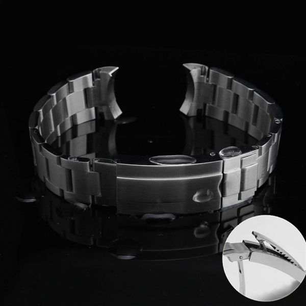 Accessoires de montre 20mm 21mm The Grind Arenaceous Men Bracelet de montre à extrémité incurvée Bracelet en acier inoxydable pour Rolex Submarine228I