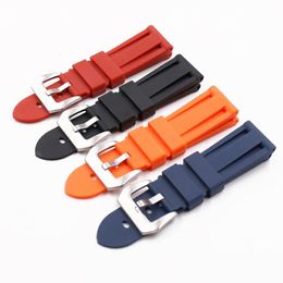 Accessoires de montre bracelet de mode adapté à Penahai bracelet en caoutchouc hommes bracelet en silicone étanche boucle 22 24mm328v