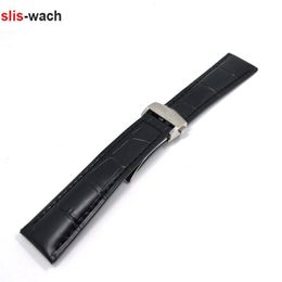 Aceeseeories – Bracelet de montre en cuir flammé véritable, ceinture marron et noire, 20mm, 22mm, 24mm, bandes entières 278N