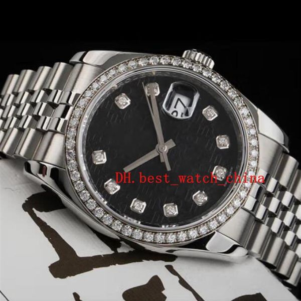 Reloj Asia 2813 Sport 116244 Reloj para hombre Anillo de 31 mm y 36 mm con diamante Reloj mecánico automático Impresión conmemorativa negra 306T