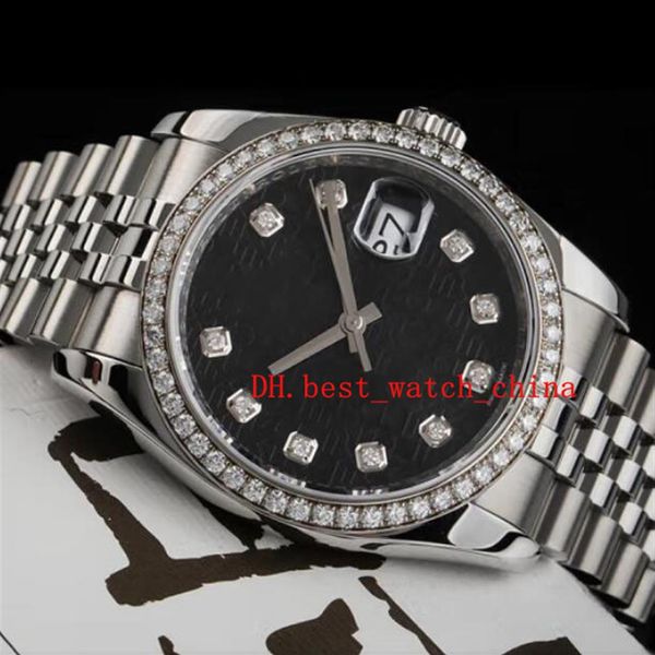 Reloj Asia 2813 Sport 116244 Reloj para hombre Anillo de 31 mm y 36 mm con diamante Reloj mecánico automático Impresión conmemorativa negra 351Q