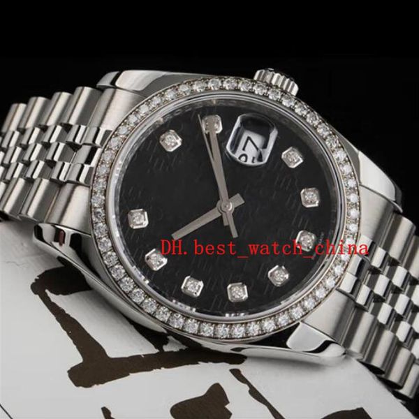 Montre Asia 2813 Sport 116244 montre pour hommes 31mm 36mm bague avec diamant montre mécanique automatique impression commémorative noire 208O