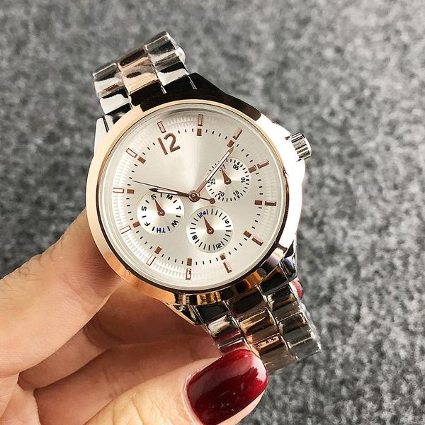 Reloj Reloj de pulsera automático de marca de moda masculina para mujer Relojes de cuarzo con banda de metal de acero Artículos al por mayor para negocios