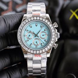 Reloj Mecánico Automático Pulsera para hombres Reloj de pulsera de zafiro de negocios de 40 mm Pulsera de acero inoxidable Montre De Luxe Hebilla plegable con diamante