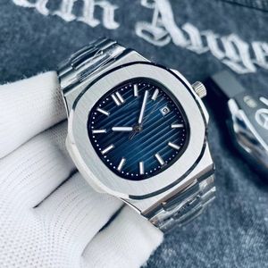 Regardez les montres mécaniques pour hommes automatiques Montre de Luxe Business Wristwatch Reloj Hombre Sapphire en acier inoxydable avec boîte bleue étanche
