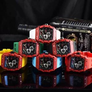 Bekijk automatisch kwarts bewegingsmerk horloges rubberriem multicolor stijl geïmporteerde kristallen spiegel diameter