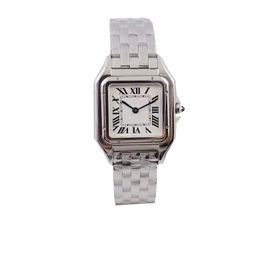 Horlogeband 22 mm vermeil vergulde tank witte Romeinse wijzerplaat horloge horloges quartz horloge volledig roestvrijstalen saffier polshorloges panthere lichtgevende montre de luxe doos