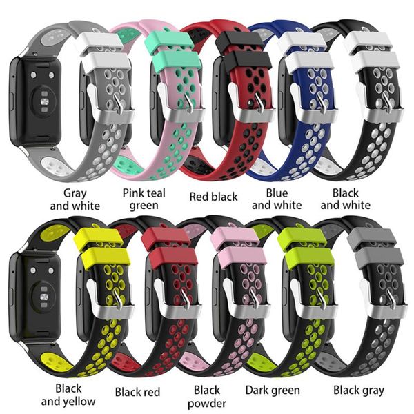 Bande de surveillance pour Huawei Watch Fit Bracelet Accessoires Double bracelet en silicone de couleur pour Huawei Fit STROND STROND