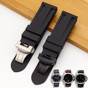 Bracelet de montre pour Panerai PAM 111 441 caoutchouc TPU Silicone 22 24mm Bracelet accessoires fermoir pliant Bracelet Chain274C