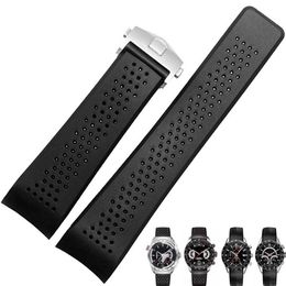 Bracelet de montre pour TAG HEUER CARRERA, en caoutchouc de Silicone, étanche, pour hommes et femmes, 22 24mm, accessoires, Bracelet Belt197R
