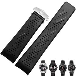 Horloge Band Voor TAG HEUER CARRERA Siliconen Rubber Waterdicht Mannen Vrouwen 22 24mm Band Accessoires Armband Belt216V