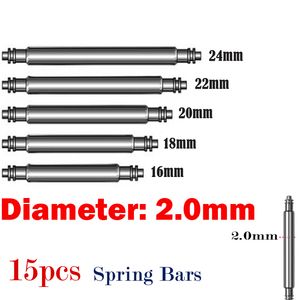 Pasador de correa de reloj, barra de resorte de 2,0mm de diámetro, accesorios de reloj, parte de acero inoxidable, pasadores de enlace de varilla de resorte de 16mm, 20mm, 22mm de ancho