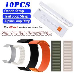 Correas de reloj 10 anillos alpinos/océano/Milán/cinta de nailon y silicona con iWatch Retail Box 49 mm 45 mm 44 mm 230724