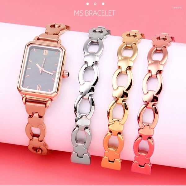 Montre Bands 10 mm mode universel en acier inoxydable Bande de montre en argent brillant Golden Rose Gold Bracelet Small Size's Chain