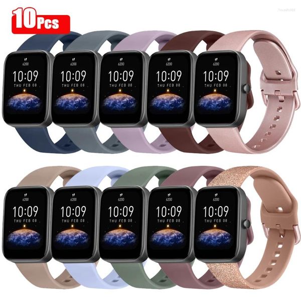 Bandas de reloj 10pcs Banda para Amazfit GTS 2 4 Mini/GTS 3/GTS 2e/Bip 3 Pro/Bip U S Lite Correa GTR 2/GTR Pro Pulsera