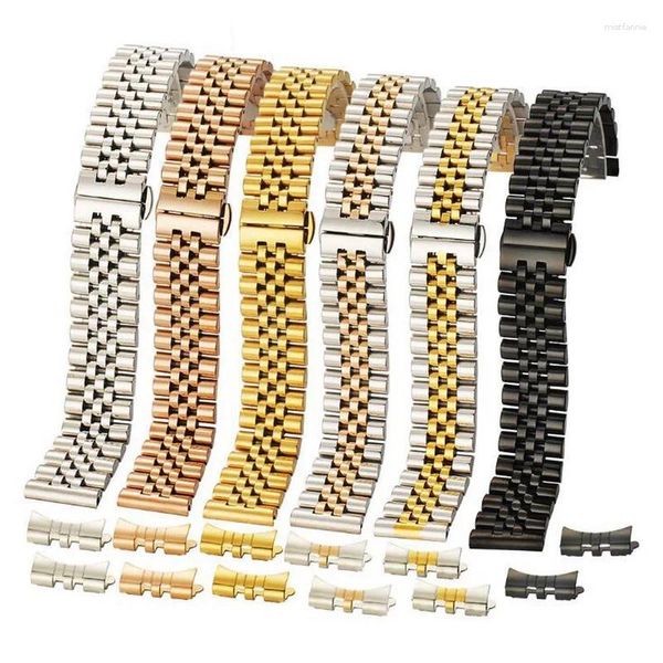 Bracelets de montre 12-22mm universel solide en acier inoxydable extrémités incurvées bracelet bracelet hommes femmes bracelet en métal ceinture 12 14 16 18 20 22