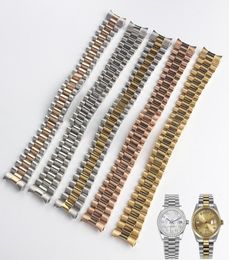 Watch Bands 13 17 20 21 mm Bands d'accessoires pour la série Datejuste Strap de poignet Solide en acier inoxydable Arc bouche bracelet8190864