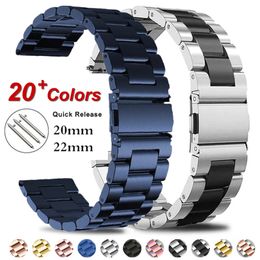 Correas de reloj 141618202224mm banda para Huawei Pro 4m pulsera de acero inoxidable para Galaxy Watch 5 40 para Amazfit Bip Correa 230411