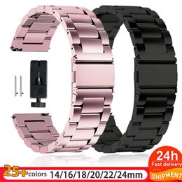 Horlogebanden 141618mm 22mm 20mm 24mm Roestvrij Stalen Band Horloge 3 Band voor GT2 Pro Amazfit GTR Armband Accessoires 231109