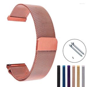 Bracelets de montre 14mm 16mm 18mm 20mm 22mm bracelet en acier inoxydable or Rose bracelet à boucle magnétique milanais pour Samsung S3 Garmin Fenix5 Huami