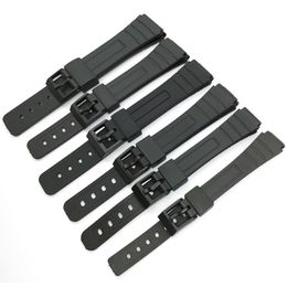 Horlogebanden 16mm 18mm 20mm Siliconen Band voor Casio W800H Zwart PU Hars Armband SGW400 F91W f84 F105108A158168 AE12001300 230831