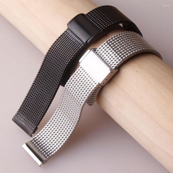 Bracelets de montre 18mm 19mm 20mm 21mm 22mm bande universelle pour hommes bracelets de montre à dégagement rapide maille Bracelet en acier inoxydable Bracelet de ceinture de poignet noir