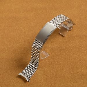 Bracelets de montre 18mm 19mm 20mm Perle de Riz Solide Bracelet en Acier Inoxydable Bracelet Pour Fit 230727
