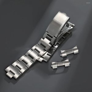 Bracelets de montre 18mm 19mm 20mm Bracelet en acier inoxydable à extrémité incurvée Oyster Silver Band Bracelet Fit For 5