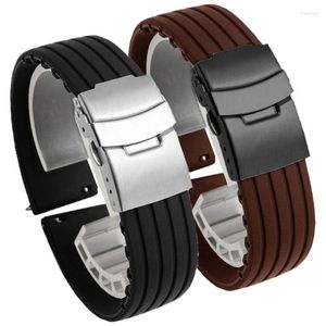 Bracelets de montre 18mm 20mm 22mm 24mm Bracelet en Silicone pour hommes femmes Sport Bracelet à dégagement rapide remplacement élastique accessoires