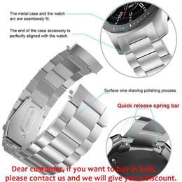 Regarder des bandes 18 mm 22 mm 20 mm 24 mm pour Samsung Galaxy Watch 6 5 4 40mm 44mm 46mm 5pro 45 mm Brotte en acier inoxydable pour Amazfit Bip Huawei 4L2404