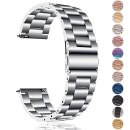 Horlogebanden 18mm 22mm 20mm 24mm band voor SAMSUNG Galaxy Watch 42 46mm galaxy watch 3 45mm 41mm roestvrij staal voor Amazfit Bip GTR bandjes 220921