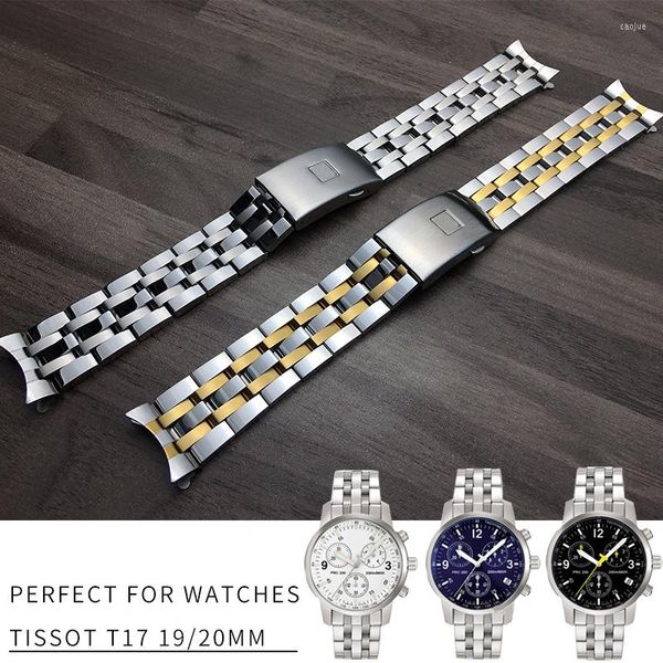Bracelets de montre 19mm 20mm 316L bracelet de montre en acier inoxydable adapté pour 1853 Original T17 T014 PRC200 T461 T055 hommes bracelet montres accessoires