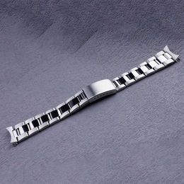 Bandes de montre 19 mm Silver Polished Hollow Curbe End Oyster Style adapté à la précision 5 SNXS73 75 79 80 81 SNFF05 SNXG47 Q240430
