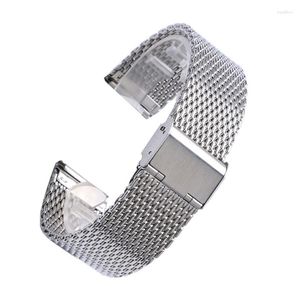 Bracelets de montre 20/22mm haute qualité en acier inoxydable hommes bande Web maille sangle pour hommes femmes montres 2 barres de ressort remplacement Deli22