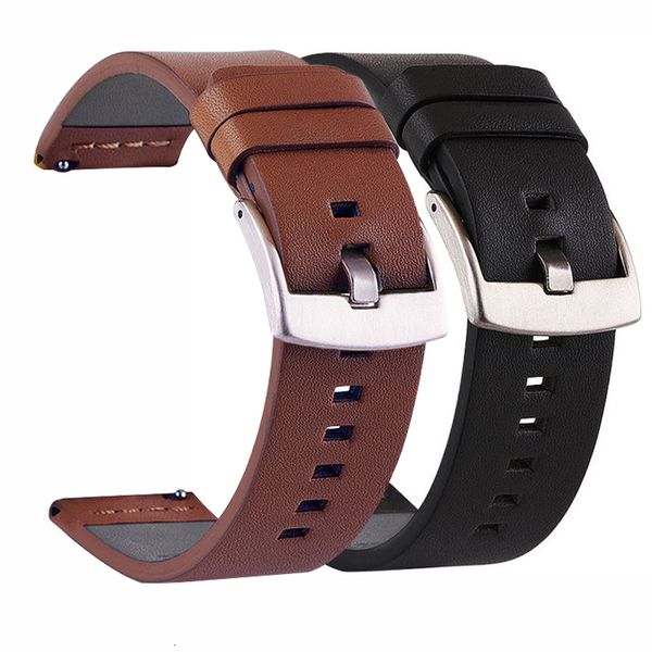 Bandas de reloj 20 22 mm Correas de cuero para Huawei GT 3 Correa 42 mm Amazfit GTS 2 Mini Bip Band 18 mm 24 mm Liberación rápida 230825