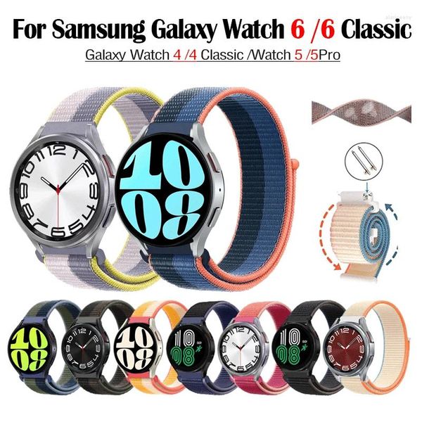 Bracelets de montre en Nylon 20/22mm, pour Samsung Galaxy 6/5/pro Active 2 Correa, Huawei Gt 2/3 4/Classic Gear S3