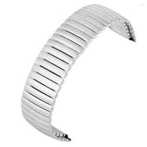 Bekijk banden 20/22 mm roestvrijstalen riem zilver/zwarte vervangende horlogeband praktische rekbare lengte Geen gespeld