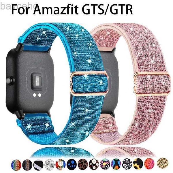 Bracelets de montre Bracelet 20/22mm pour Amazfit GTS-GTR-4-3-2-e-Mini Pro stratos 3 bracelet en nylon élastique réglable bracelet Amazfit bip-U-S-3-pro 24323