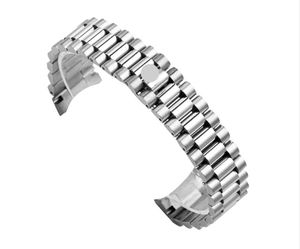 Horlogebanden 20 mm 13 mm 17 mm 21 mm band roestvrij staal gebogen uiteinde president stijl armband horlogebanden geschikt voor watergeest buiten S261n