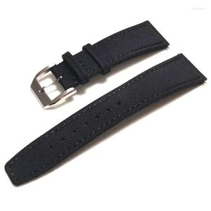 Bracelets de montre 20mm 21mm 22mm Nylon Bracelet en cuir toile Bracelet de montre Sports de plein air loisirs Dragonne ceinture accessoires