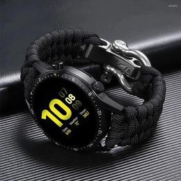 Bracelets de montre tressés 20mm 22mm, pour Samsung Galaxy 6 4 5 Pro 45mm 44mm 40mm/classique 46mm 47mm, Bracelet Sport en corde de Nylon