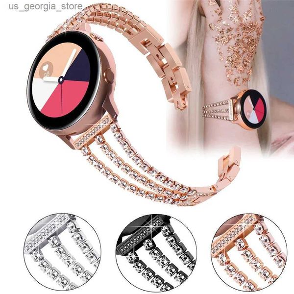Bandes de montre 20mm 22mm bande de diamant pour Samsung Galaxy 6/5/pro/4/classique/actif 2/Gear S3 Bracelet en métal Amazfit GTR/GTS 4/2/2e/3 sangle Y240321