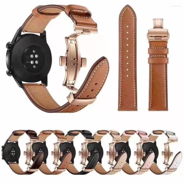 Bracelets de montre en cuir, 20mm 22mm, pour Samsung Galaxy 4 Classic/5 Pro Active 2/3/46mm, Huawei GT/2/3
