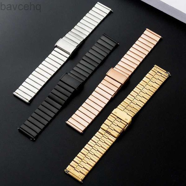 Bracelets de montre Bracelet en acier inoxydable à dégagement rapide de 20 mm 22 mm avec anneau de bracelet en métal adapté à Samsung Huawei et bracelet en argent noir 24323