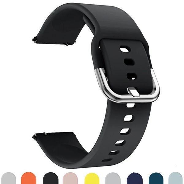 Bandes de montre 20mm 22mm bande de Silicone pour montre galaxie 6 5pro4 44mm 40mm actif 2 Gear 3 bracelet bracelet Galaxy 4 46mm 42mm 231124