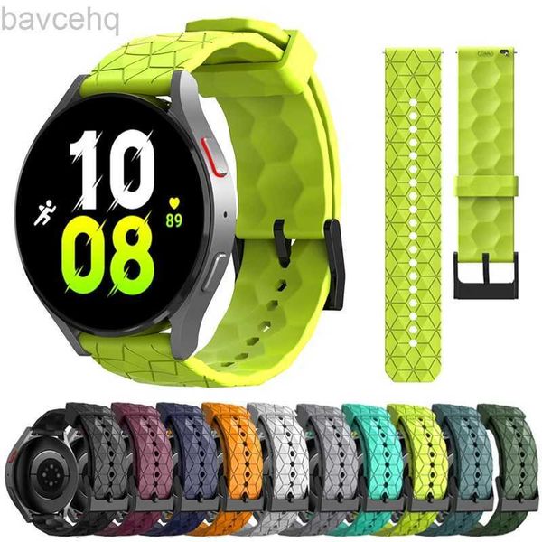 Bracelets de montre Bracelet en silicone 20 mm 22 mm adapté à Samsung Galaxy Watch 4 6 Classic 5 Pro 44 40 mm 42 mm 46 mm Huawei GT 2/3 bracelet de sport à motif de football 24323