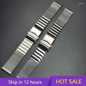 Horlogebanden 20 mm 22 mm roestvrijstalen band Geschikt voor de meeste platte interfaceklok Bamboe Shark Mesh Geïntegreerde vervangende accessoires