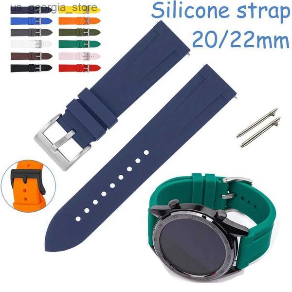 Bracelets de montre 20mm 22mm Bracelet pour Samsung Galaxy 4 46mm 42mm actif 2 Gear S3 Sile Bracelet pour Huawei GT 2/2e/pro/3 ceinture de bande Y240321