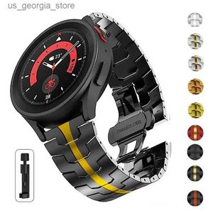 Bracelets de montre 20 mm 22 mm Bracelet couleur titane pour Huawei 4 Pro GT3 46 mm pour Samsung Galaxy 5 Pro 45 mm Gear S3 Bande en acier inoxydable Y240321